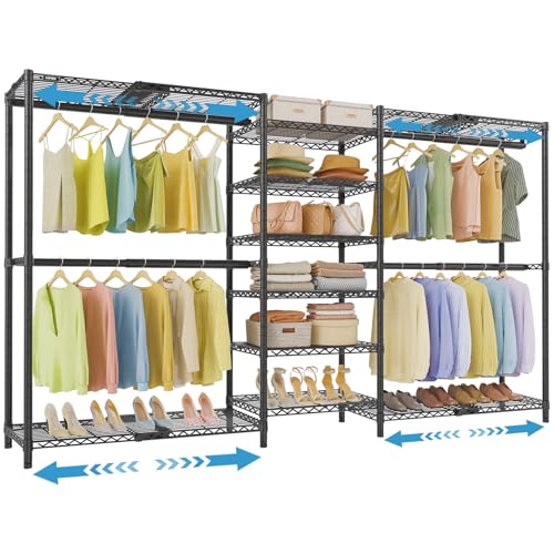 Image of VIPEK X3 Plus Large Expandable Closet Rack Wardrobe Closet Organizer Black