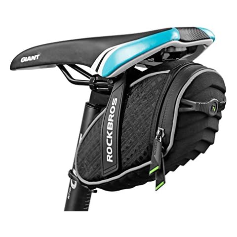 ROCKBROS Bike Seat Bag, Bicycle Saddle Bag Under Seat 3D Shell Cycling Seat Pack for Mountain Road Bikes Black Cover