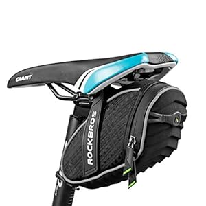 ROCKBROS Bike Seat Bag, Bicycle Saddle Bag Under Seat 3D Shell Cycling Seat Pack for Mountain Road Bikes Black
