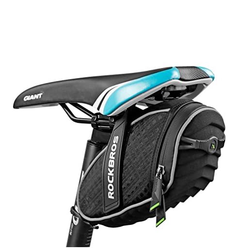 ROCKBROS Bike Seat Bag, Bicycle Saddle Bag Under Seat 3D Shell Cycling Seat Pack for Mountain Road Bikes Black