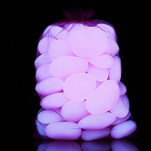 Image of Shiny Stone Glow in the Dark Pebbles, Rose, Big Size 3-4cm, 400g /14.1oz | Decorative Glow Stones, Fish Tank Aquarium Gravel, DIY Garden Gifts Decoration