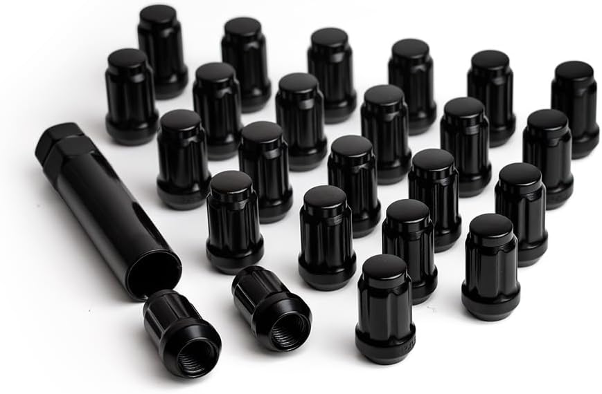 ICON Alloys, Lug Nut Kit, 1/2"- 20 UNF, Black, 24 Count with Lug Key, 89122024B