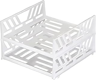 Jumbl E.P Adjustable Freezer Organizer Shelves, Stackable Plastic Shelving for Freezers, Refrigerators and Cupboards - Space Saving and Easy to Assemble Design