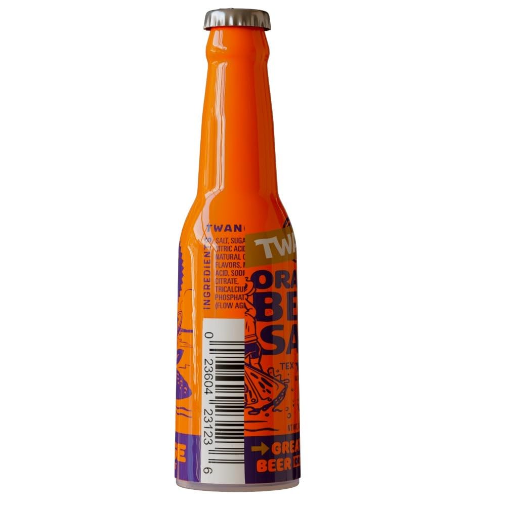 Twang Flavored Beer Salt Seasoning, Orange, Toppings for Beer, Hard Seltzers, Canned Cocktails and More, 1.4 Ounce (Pack of 24)