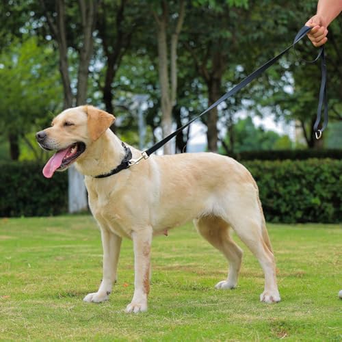 Image of Waterproof Dog Collar, Easy to Clean Rubber Dog Collars with Quick Release Buckle Fits Small Medium or Large Dogs (Black, S < 9.5-14.1 inch)