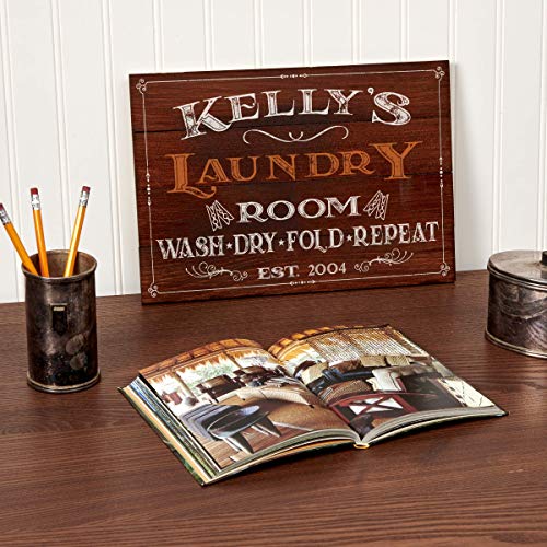 Artblox Personalized Laundry Room Decor | 100% Real Wood Name Sign | Last Name Signs For Home | Laundry Sign | Farmhouse Decor For The Home | Housewarming Gifts | Wedding Gift #TOP2