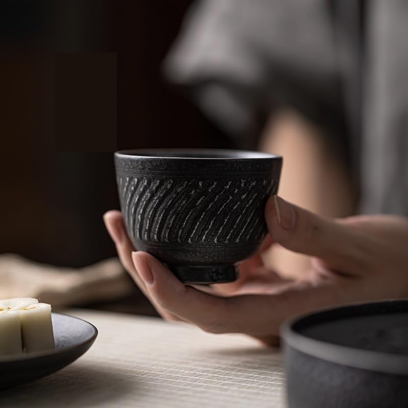 Filiżanki Matcha Handmade Kung Fu Tea Filiżanka Stary Czarny Pozłacany Srebrny Osobisty Kubek do picia Herbaty Ceramiczna Filiżanka do herbaty Filiżanka do herbaty Zestaw do zaparzania herbaty Kubek