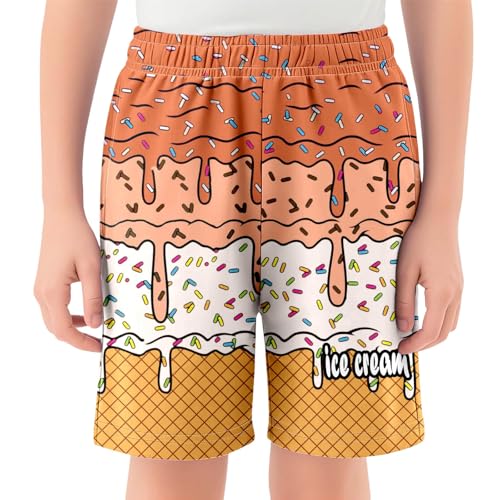 Generisch - Pantalones cortos de béisbol para niños y niñas, cintura elástica, pantalones cortos cómodos con bolsillos para actividades deportivas diarias, naranja, 2-3 años