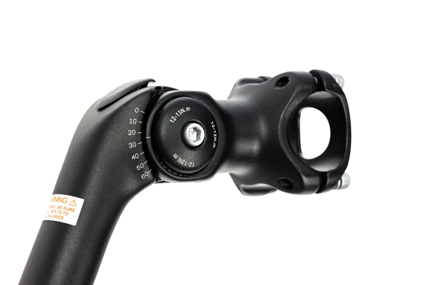 Aluminium Fahrrad Vorbau winkelverstellbar 31,8 mm Klemmung schwarz matt (passend für 1 1/8 Zoll Gabelschaft)