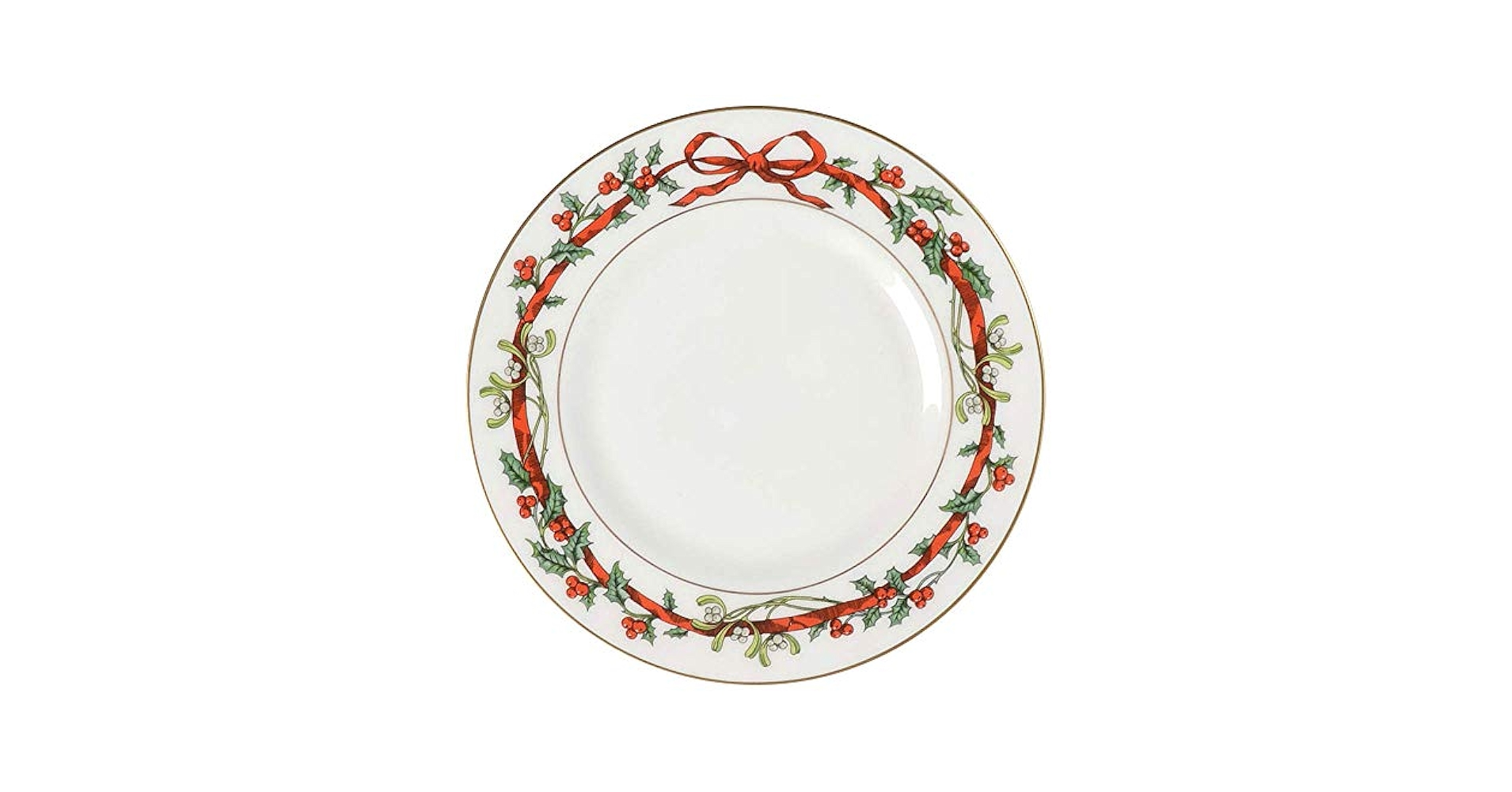 【 WORCESTER】HOLLY RIBBONS ガトープレート Amazon.com | Royal Worcester Holly Ribbons 6-Inch Bread and