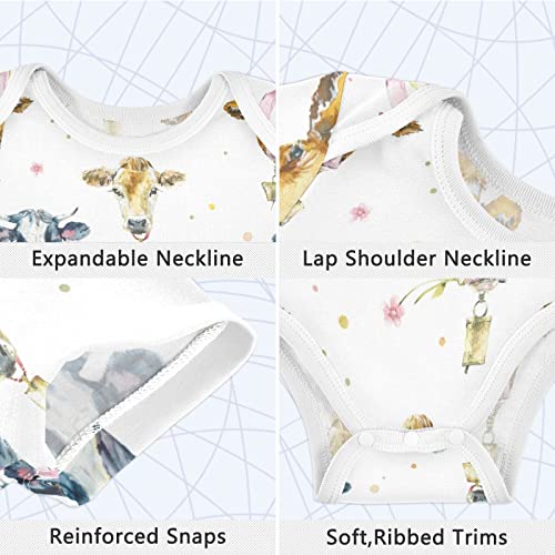 vvfelixl Baby Girls' Bodysuits Llama Alpaca Cactus Short Sleeve Cotton Baby Clothes For Girls 0-24 Months Black3