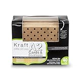 Darice Coordination's A2 Size Cards and Envelopes (Set of 40), Kraft Polka Dot Pop