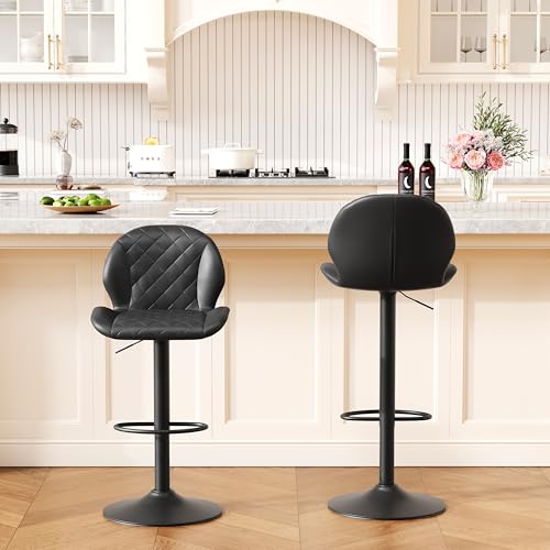 Image of FIRAVOE Modern Counter Height Swivel Bar Stools Set of 2 for Home Bar