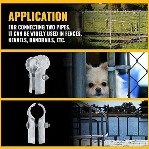 VIVIDA End Rail Clamp 13/8" x 13/8", Chain Link Fence T Clamp, Galvanized Steel End Clamp for