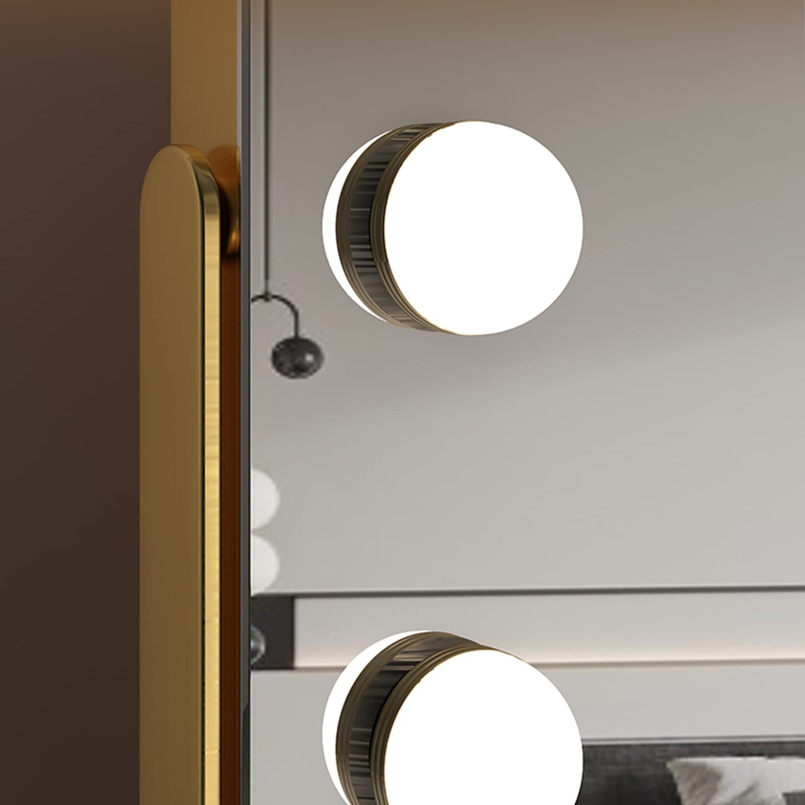 Lustro toaletkowe LED z obracaniem o 360°, sterowanie dotykowe, 3 kolory, do toaletki, łazienki, sypialni, 32 x 44 cm, lusterko do makijażu z żarówkami