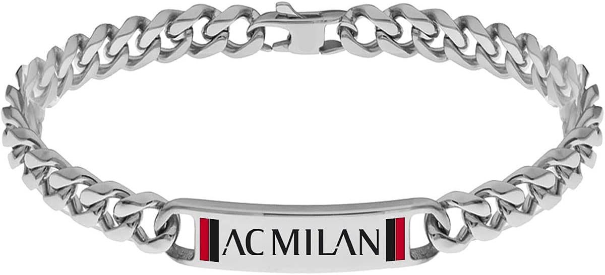 ACM 1899 AC Milan Taglia UNICA 316L Stainless Steel Enamel Bracelet, Stainless Steel, No