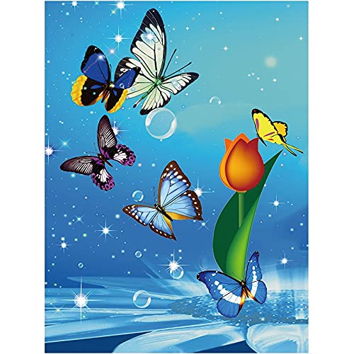 Diamant Peinture Kit Papillon Fleur 80x220cm Grand Format pour Salon