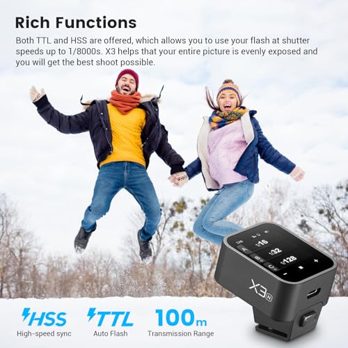 Godox X3-N TTL Inalámbrico Flash Trigger para Nikon Cámara, 1/8000s HSS Función TTL TCM, Batería incorporada Pantalla táctil Transmisor de Flash Compatible con Nikon Z6 D850 D750 D610 D7100 D5300 - imagen 3