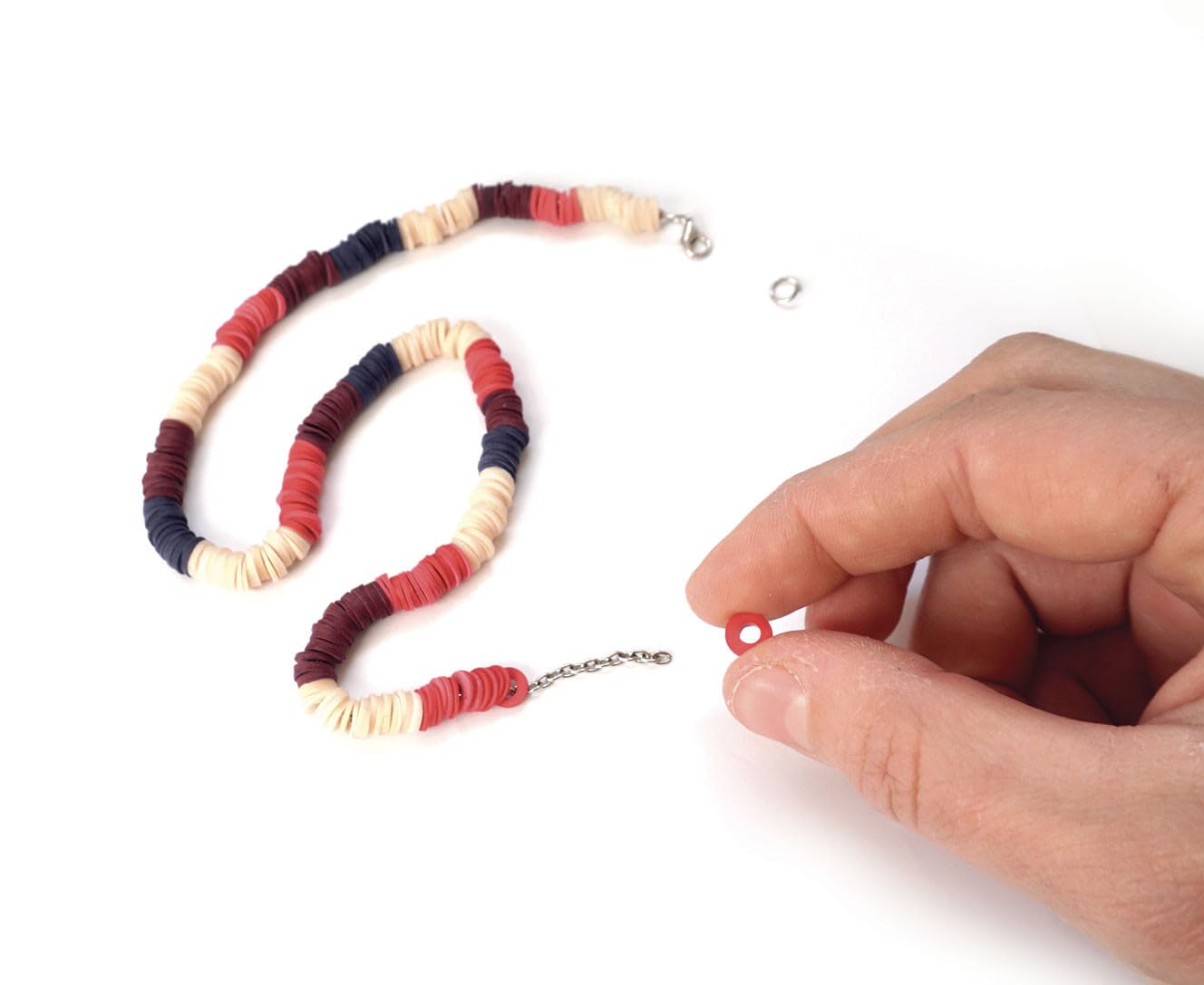 FIMO zestaw biżuterii z koralików heishi ze strzykawką, Large, Perła