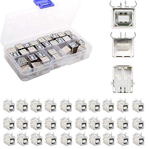 RUNCCI-YUN 30 St&uuml;ck Mini-USB-Stecker Typ B Buchse, 4-polig, Dip-Anschluss, rechtwinklig