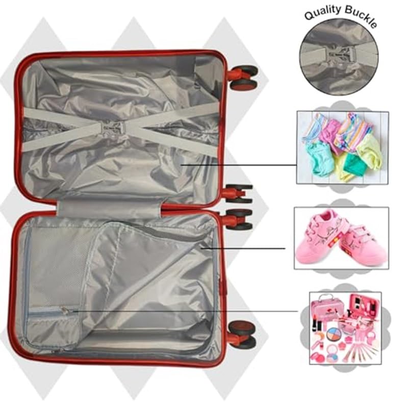 Image of Winnies 20 Inch Kids Suitcase with 8 Wheel Travel Trolley Bag (4 Day Trip)