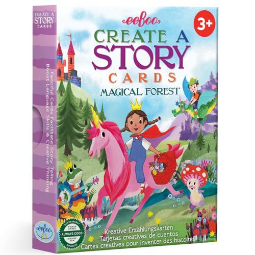 eeBoo: Magical Forest Create a Story Pre-Literacy Cards 36 Cards with Colorful Characters Encourages Imagination for Ages 3 and up