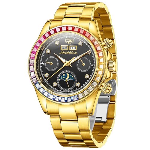 Montre automatique homme de luxe OLEVS à bracelet texturé et diamant