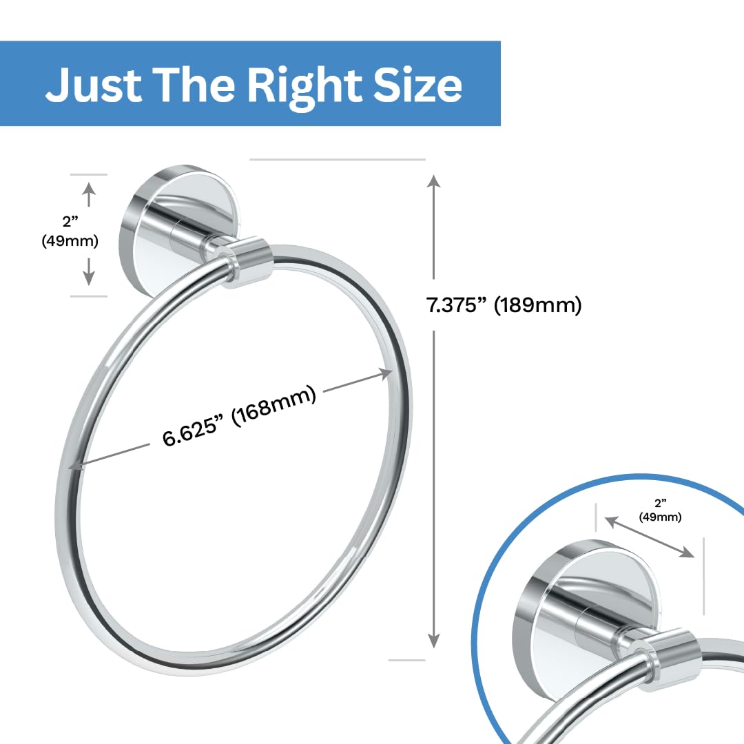 Gatco 5552 Sky Towel Ring, Chrome - Image 4