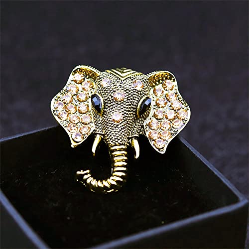Image of Elephant Crystal Brooch Pin,Rhinestone Animal Elephant Suit Pin Elephant Lapel Pin Badge Jewelry for Women Men Birthday Gifts