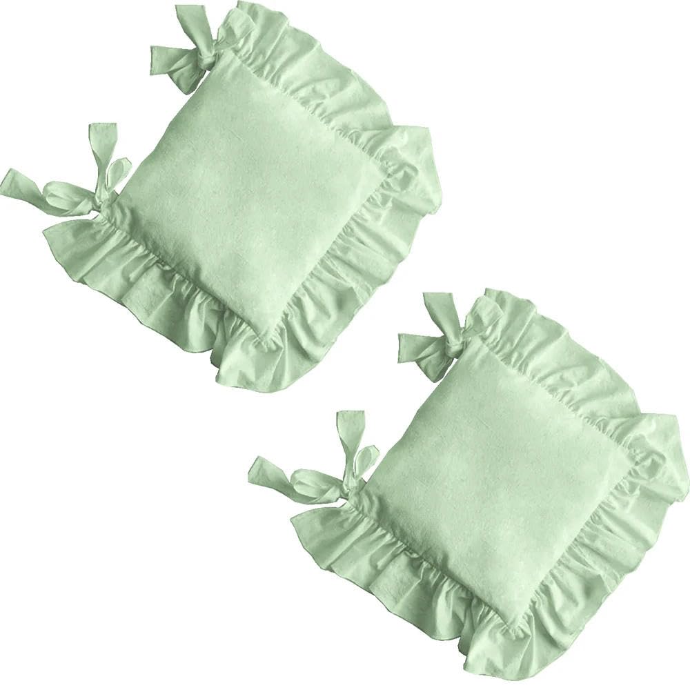 Coussins de chaise haut de gamme à volants pour décoration rétro raffinée