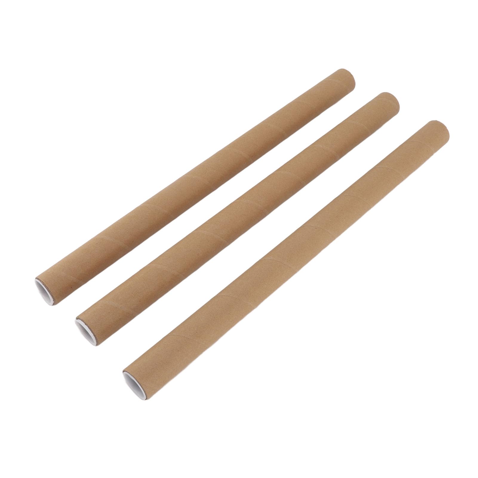 Tubes d'affiche ronds Paquet de 12 tubes d'expédition en papier kraft robustes avec capuchons en plastique pour les affiches d'œuvres d'art, les plans, le stockage et la pro (3,4*51cm)