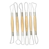 Artzuvs 6PCS Wooden Handle Double Ended Modeling Tools Sculpting Tools for Clay, Fondant, Cake, Ceramic