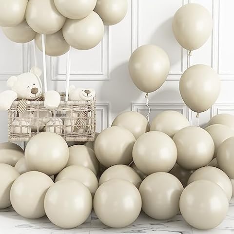 30 Pack Sand White Helium Balloons Cover