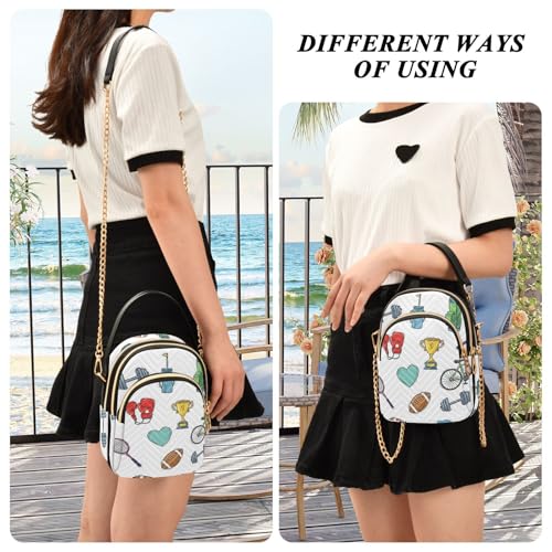 Image of MCHIVER Golf Crossbody Bag for Women Cell Phone Purse Wallet with Removable Chain Shoulder Handbag