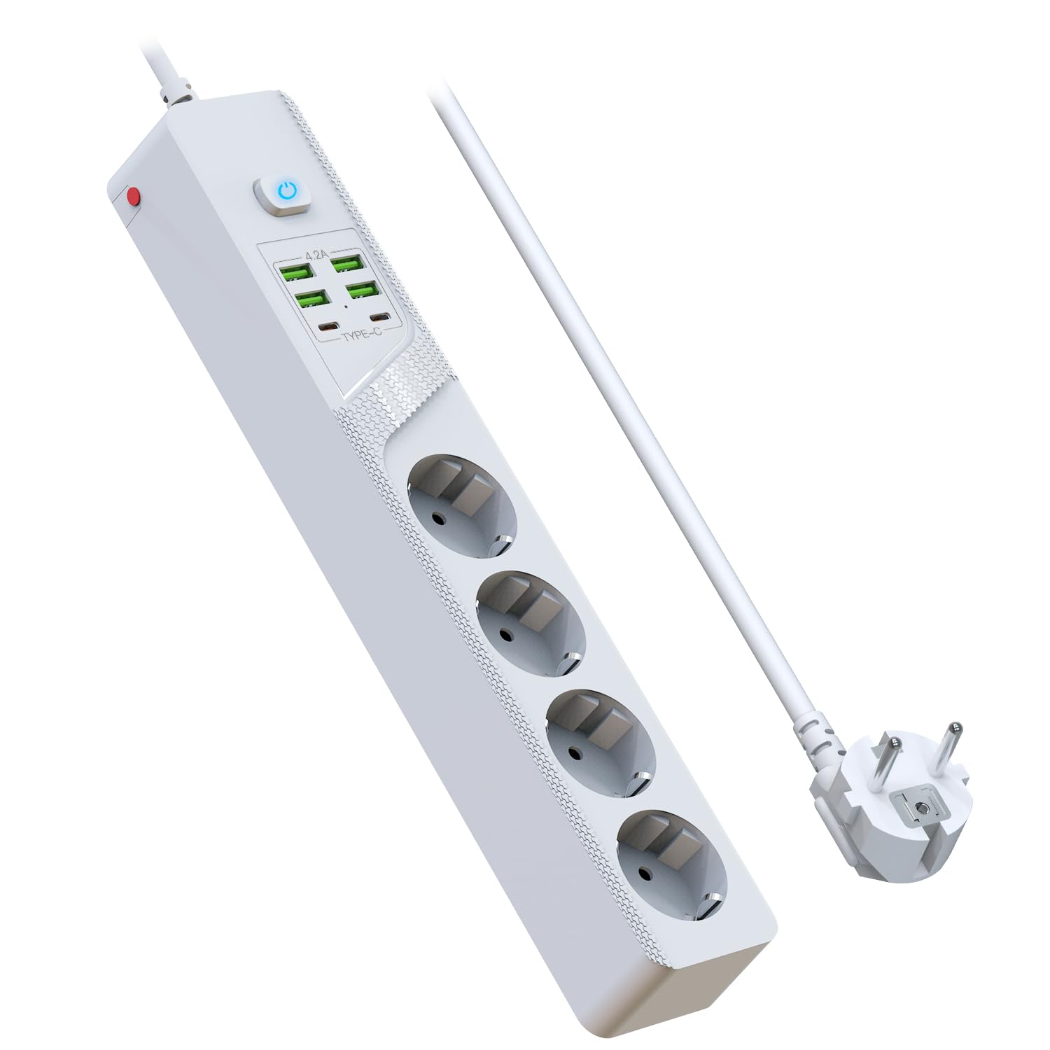 Jsver Multiprise 4 Prises Avec 3 Port Usb