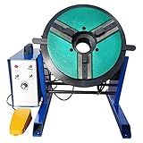 TECHTONGDA Electric Welding Positioner Timing Rotary Welding Positioning Machine 220lb with 300mm Turntable Chuck and Foot Switch