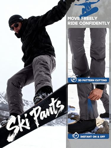 Pantalones impermeables con aislamiento de nieve FREE SOLDIER gris XL largo 34 5