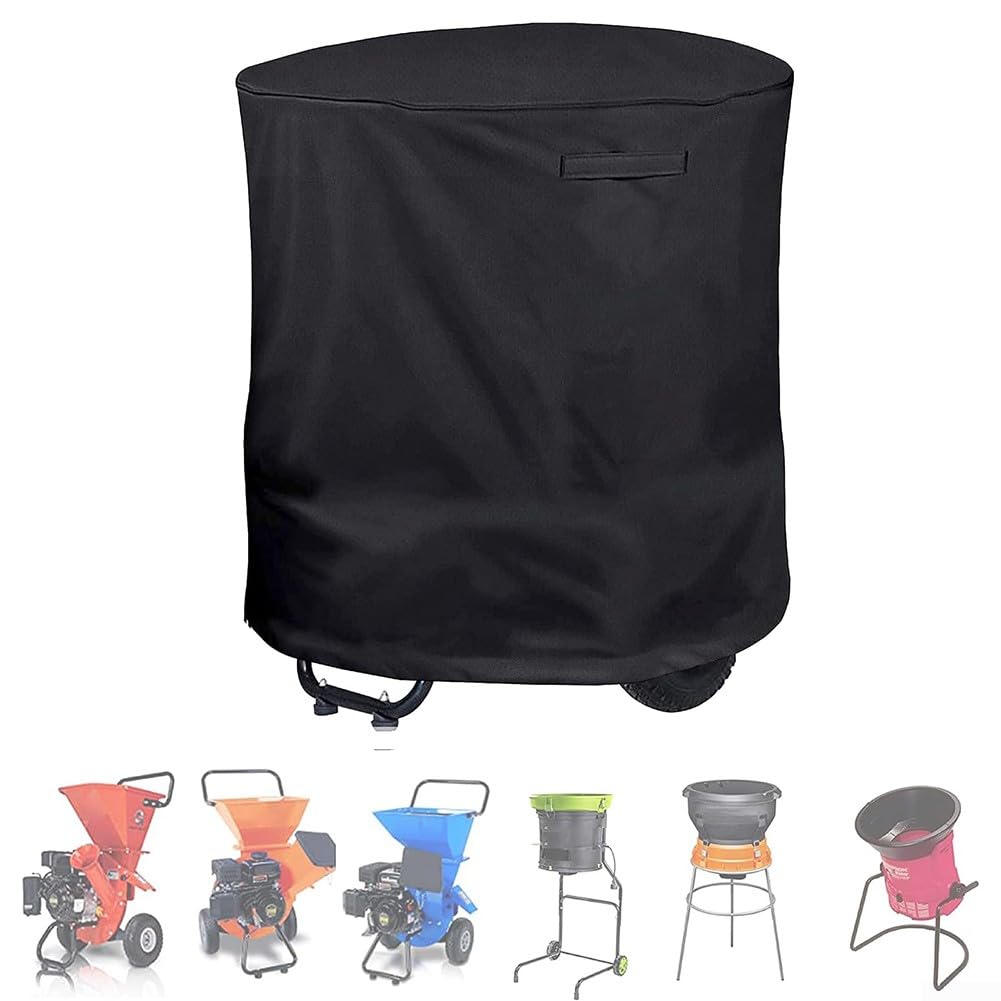 Housse de protection pour déchiqueteuse de bois en tissu Oxford, très résistante, housse imperméable et anti-poussière pour jardin, terrasse (noir)