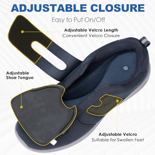 HiGropcore Diabetic Shoes for Women Men Wide Width Adjustable Walking Shoes Arch Support Orthopedic Edema Diabetic Shoes for Swollen Feet Neuropathy Fasciitis3