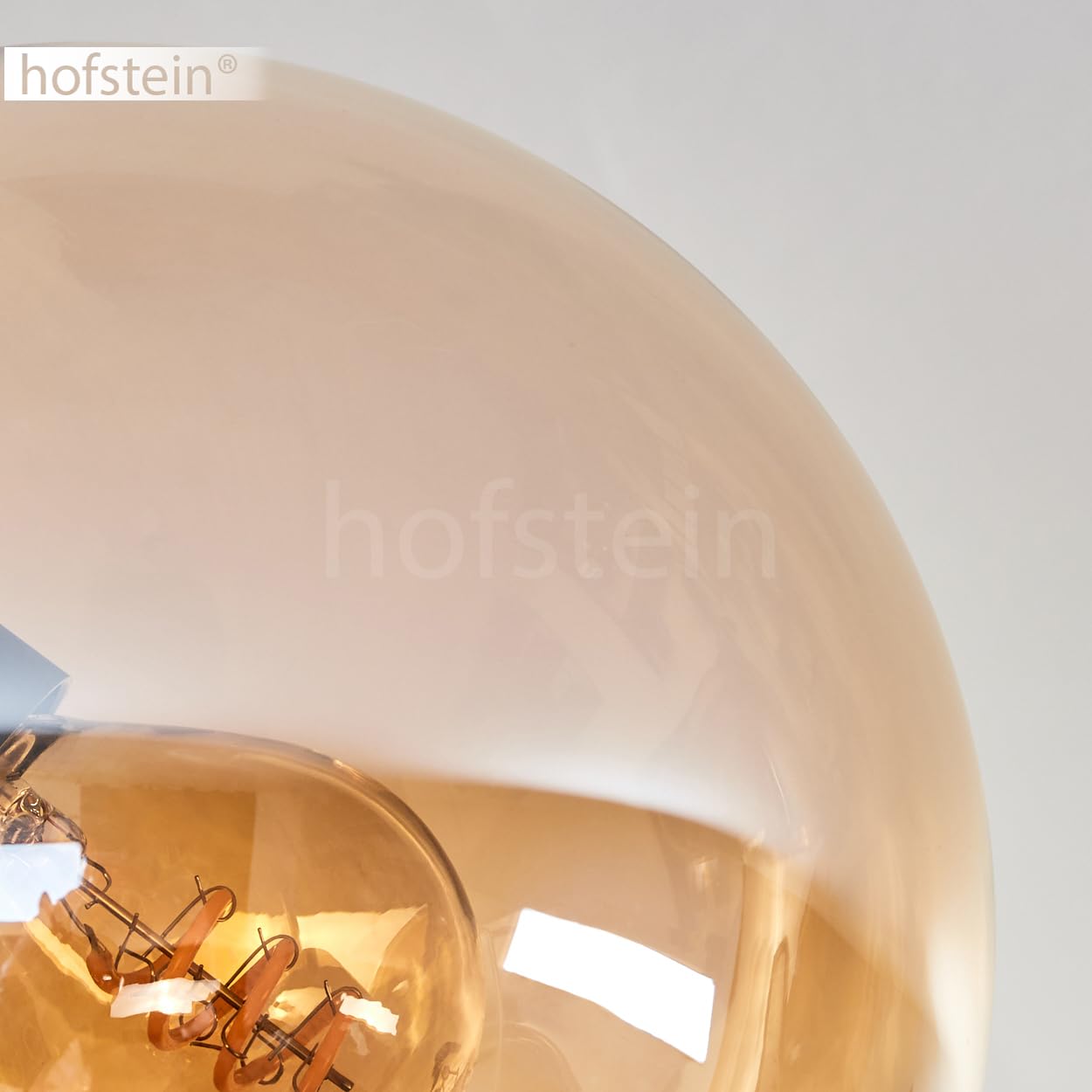 Plafoniera Koyoto, lampada da soffitto in metallo/vetro in nero/ambra, illuminazione moderna in stile retrò/vintage con paralumi in vetro, Ø 15 cm, 3 x E14, per camera da letto, soggiorno, cucina