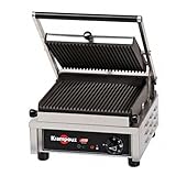 Grill contact krampouz électrique petite taille professionnel, paninis, hamburgers, viandes, poissons, oeufs, légumes.