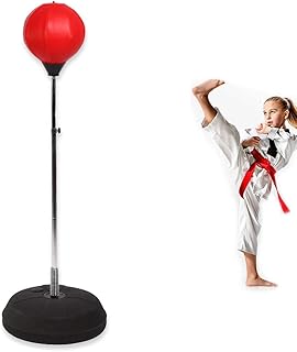 Solong Adults' Punching Ball Stand Punch Bag Boxing Set Stand Box Gloves Punching Training Adjustable Height 120-150 cm Re...