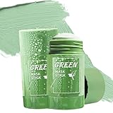 2 Piezas Green Mask Stick de Té Verde, Mascarilla Facial en Barra para Puntos Negros y Poros, Green Tea Cleansing Mask de Arcilla Verde, Limpiador Facial Profundo, Control de Grasa e Hidratante