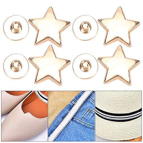 Gloglow 50 Sets Clothing Rivet, 12Mm Star Shape Anti Corrosion Zinc Alloy Rivet Flat Screw Clothes Accessory For Clothing Shoes Leather Bags(Gold) #TOP1