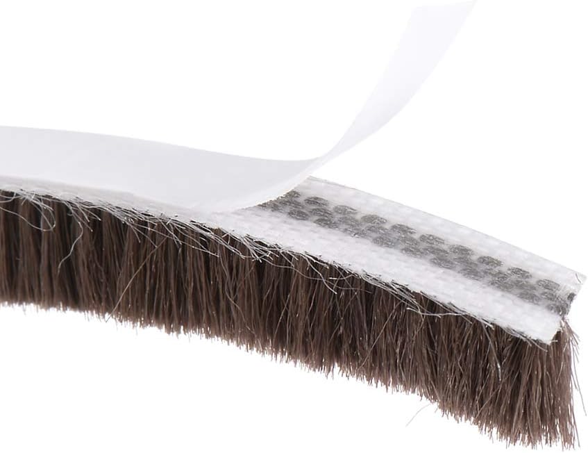 uxcell Brush Weather Stripping, Adhesive Felt Door Seal Strip Pile Weatherstrip Door Sweep Brush for Door Window 394Inch L X 0.35 Inch W (10000mm X 9mm) White
