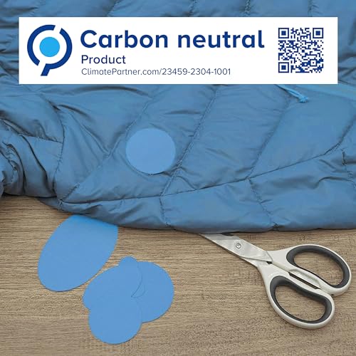 aZengear Repair Patches for Jackets, Tent, Shoe Toe, Air Mattress, Inflatables, PVC Gear - Waterproof, Self-Adhesive, Tear-Cold-Heat-Resistant, Down Puffer Coat (11 Pcs, Sky Blue)
