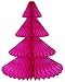 3-Pack 12 Inch Honeycomb Paper Christmas Tree Decoration, Cerise