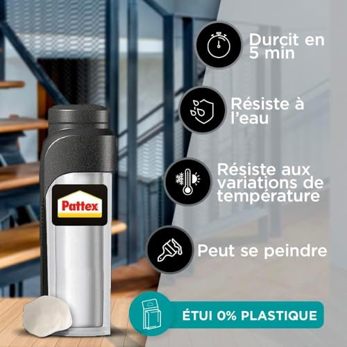 Pâte epoxy bi-composante Pattex mastic étanche pour colmater et coller - 5