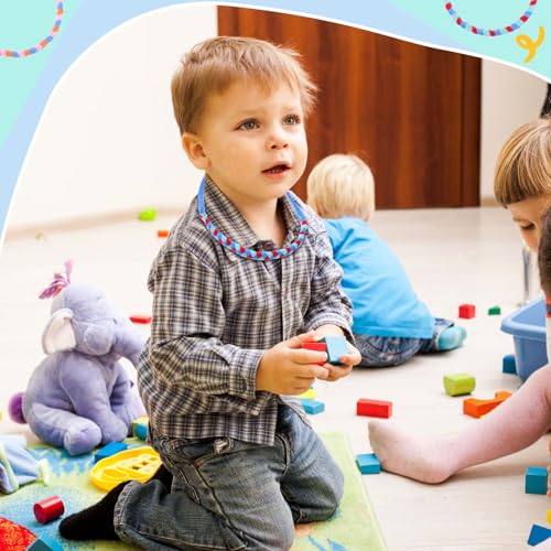 Image of Henoyso 12 Pack Sensory Chew Necklaces Kids Soft Terry Cloth Oral Motor Teething Toys for Boys Girls, Reusable Chewy Jewelry for Focusing & Calming(Twist Style,Cute Color)
