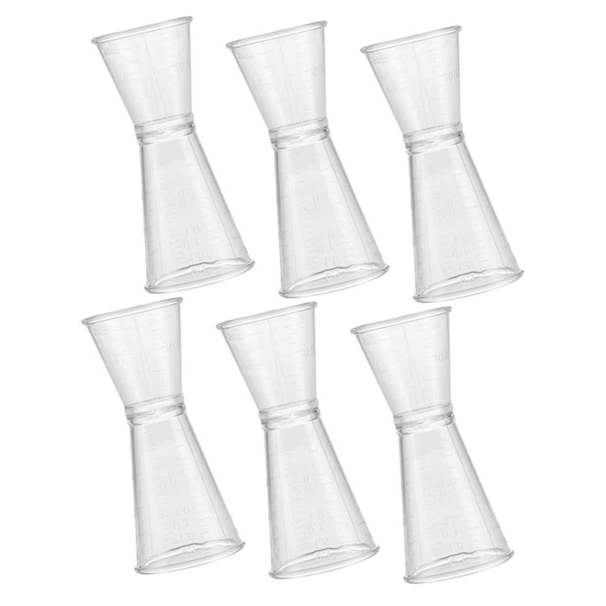 Alipis 6pc Plastic Double Jigger Cocktail Measure Cup Bar Measuring Tools for Cocktails Ounce Cup Scale Jigger for Home Bar Use